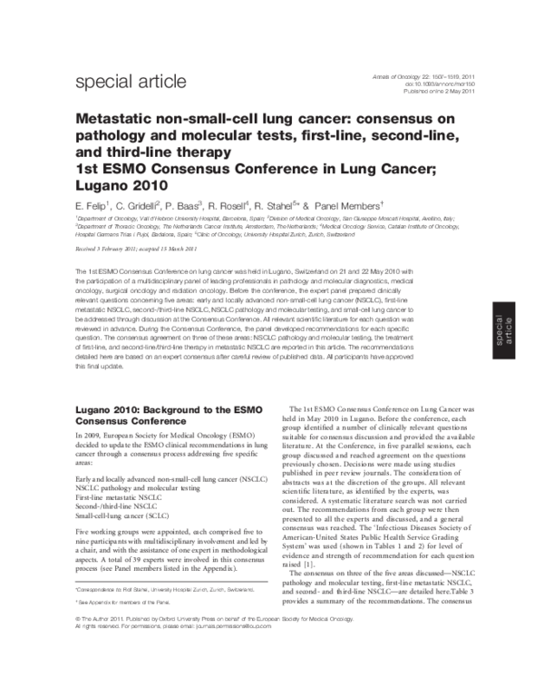 (PDF) Metastatic non-small-cell lung cancer: consensus on pathology and ...