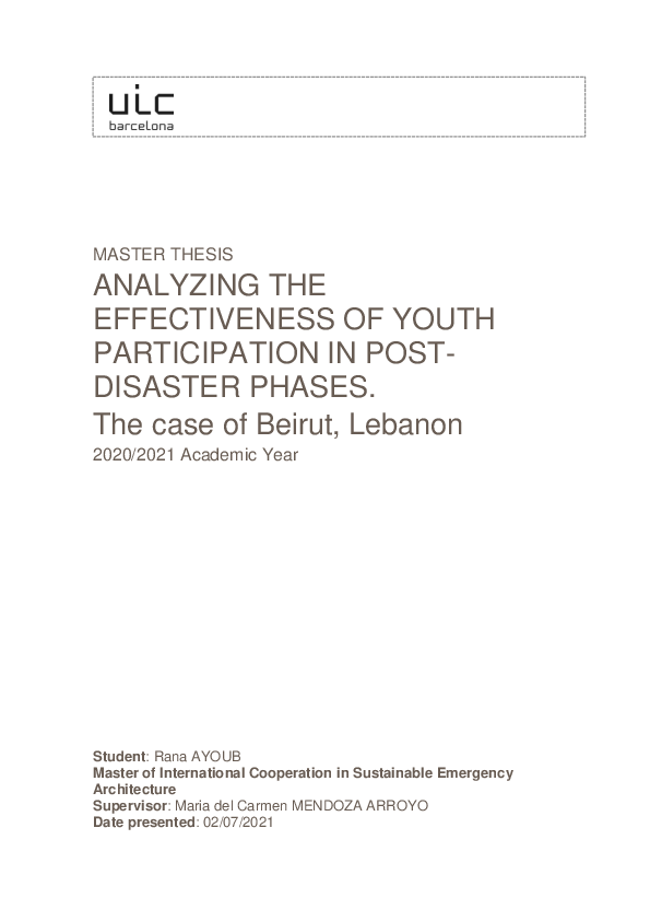 (PDF) ANALYZING THE EFFECTIVENESS OF YOUTH PARTICIPATION IN POST ...