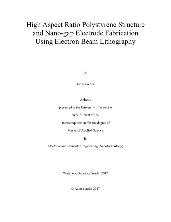 (PDF) High Aspect Ratio Polystyrene Structure and Nano-gap Electrode ...