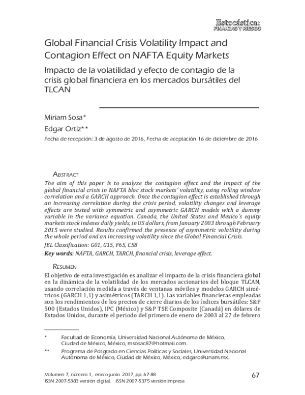 (PDF) Global Financial Crisis Volatility Impact and Contagion Effect on ...