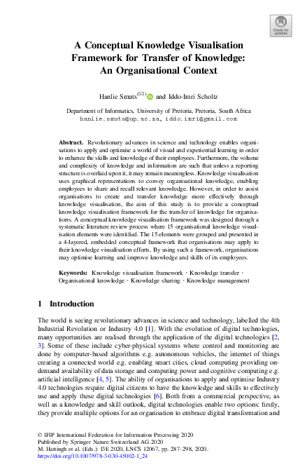 (PDF) A Conceptual Knowledge Visualisation Framework for Transfer of ...