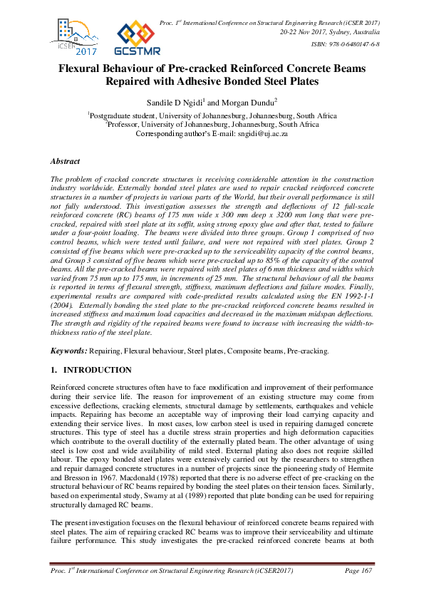 (PDF) Flexural Behaviour of Pre-cracked Reinforced Concrete Beams ...