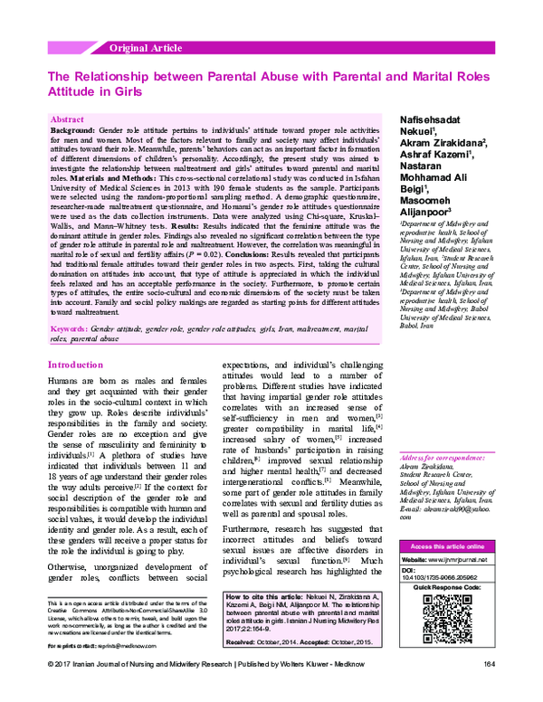 (PDF) The relationship between parental abuse with parental and marital ...