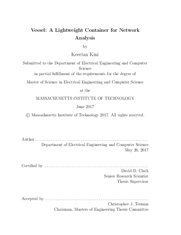 (PDF) Vessel : a lightweight container for network analysis