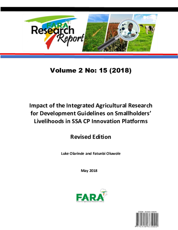 (PDF) Impact of the Integrated Agricultural Research for Development ...