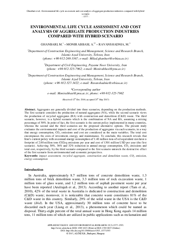 (PDF) Environmental life cycle assessment and cost analysis of ...