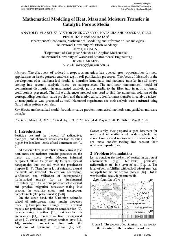 (PDF) Mathematical Modeling of Heat, Mass and Moisture Transfer in ...