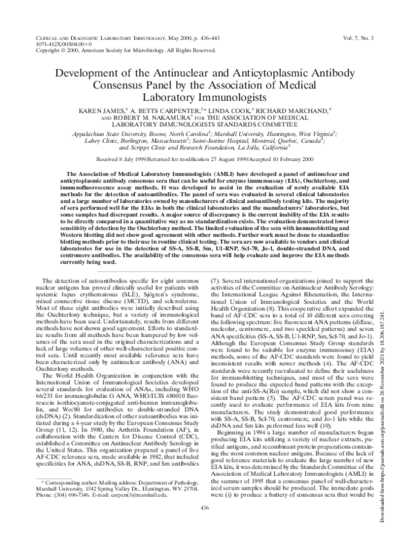 (PDF) Development of the Antinuclear and Anticytoplasmic Antibody ...