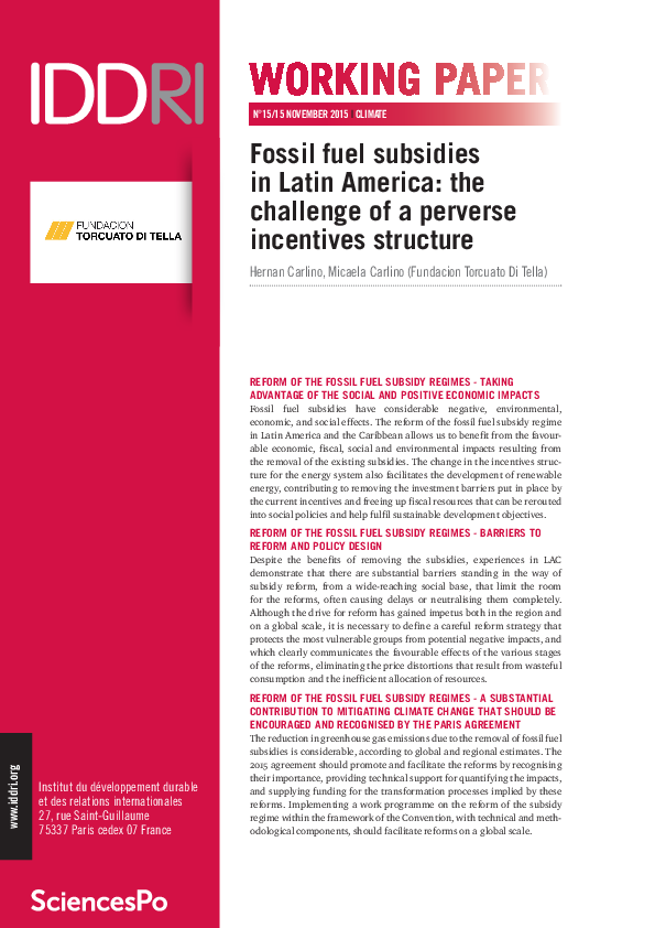 (PDF) Fossil fuel subsidies in Latin America: the challenge of a ...