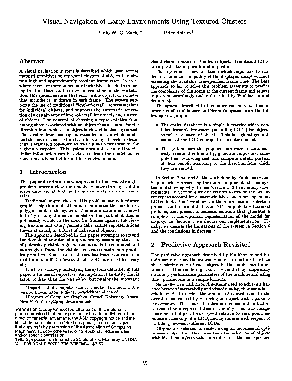 (PDF) Visual navigation of large environments using textured clusters
