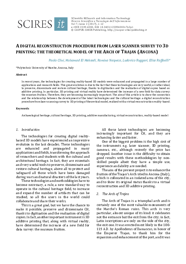 (PDF) A digital reconstruction procedure from laser scanner survey to ...