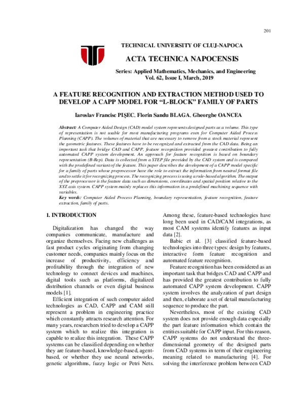 (PDF) A Feature Recognition and Extraction Method Used to Develop a ...