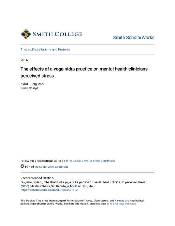 (PDF) The effects of a yoga nidra practice on mental health clinicians ...