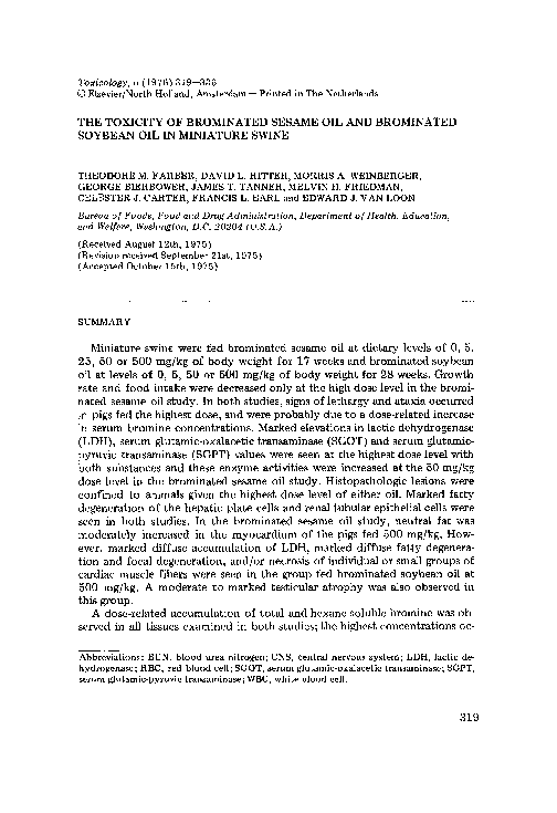(PDF) The toxicity of brominated sesame oil and brominated soybean oil
