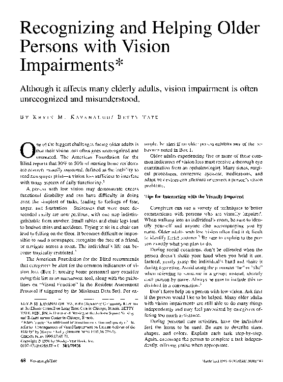 (PDF) Recognizing and helping older persons with vision impairments