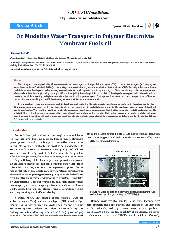 (PDF) On Modeling Water Transport in Polymer Electrolyte Membrane Fuel Cell