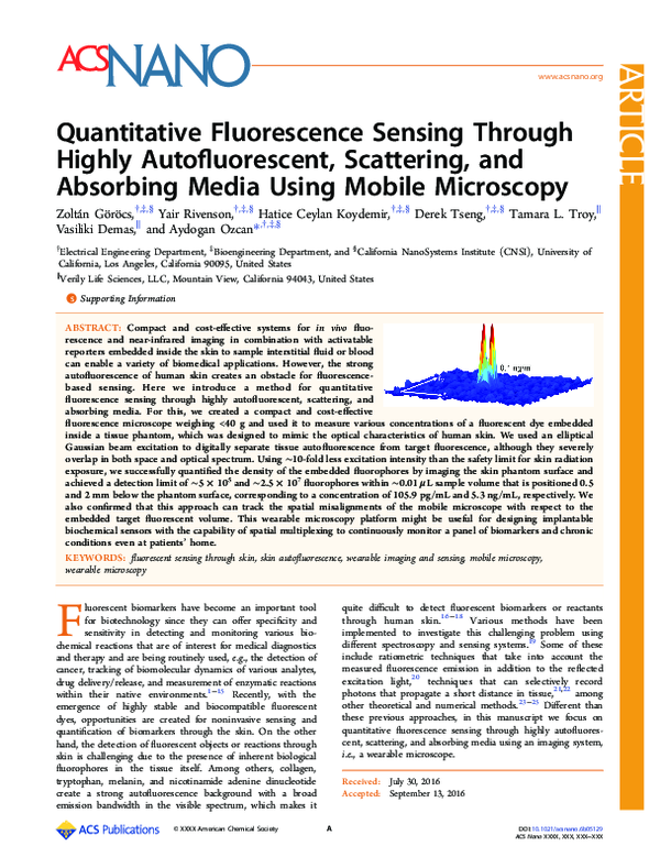(PDF) Quantitative Fluorescence Sensing Through Highly Autofluorescent ...