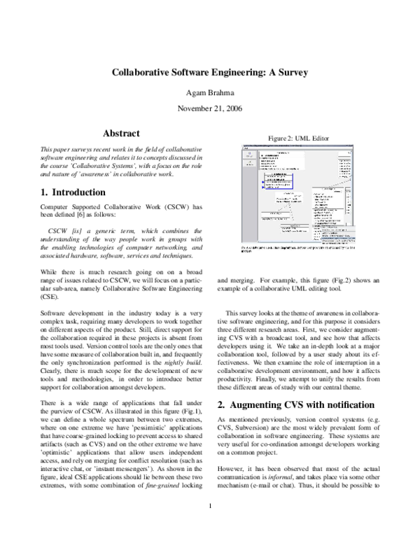 (PDF) Collaborative Software Engineering: A Survey