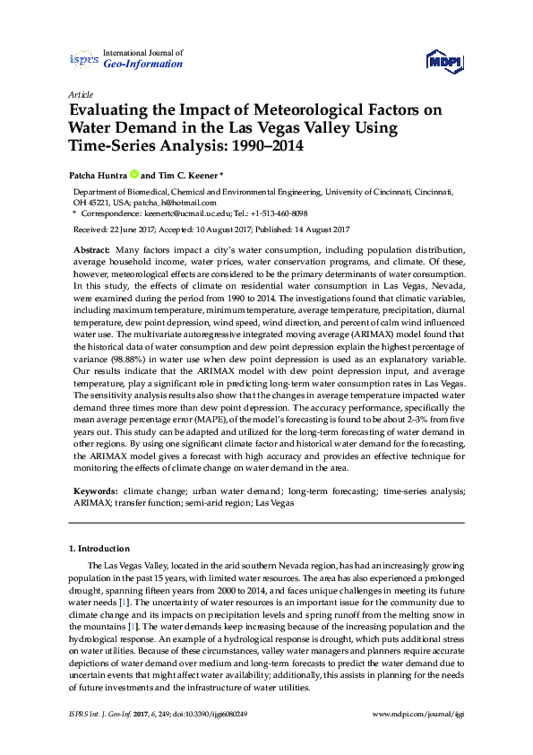 (PDF) Evaluating the Impact of Meteorological Factors on Water Demand ...