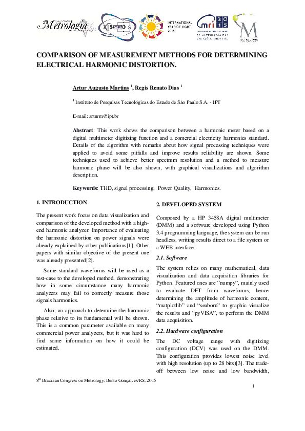 (PDF) Comparison of measurement methods for determining electrical ...
