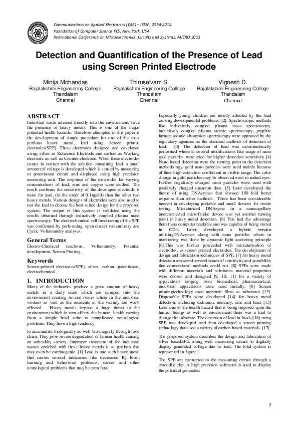 (PDF) Detection and Quantification of the Presence of Lead using Screen ...