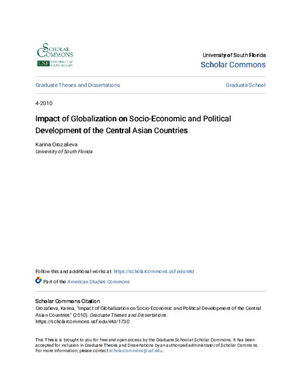 (PDF) Impact of Globalization on Socio-Economic and Political ...