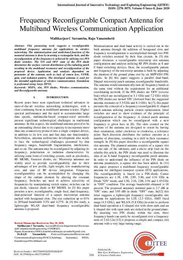 (PDF) Reconfigurable Multiband Antenna for Wireless