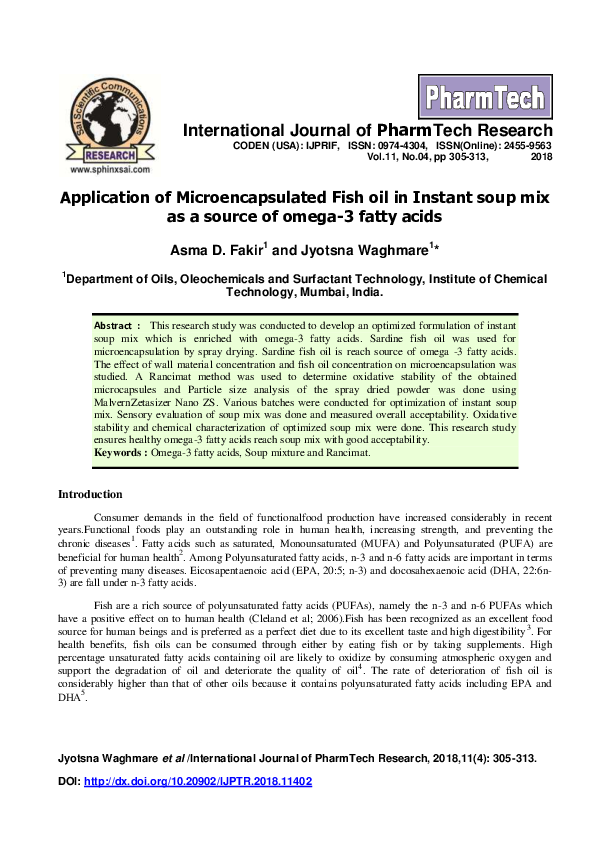 (PDF) Application of Microencapsulated Fish oil in Instant soup mix as ...