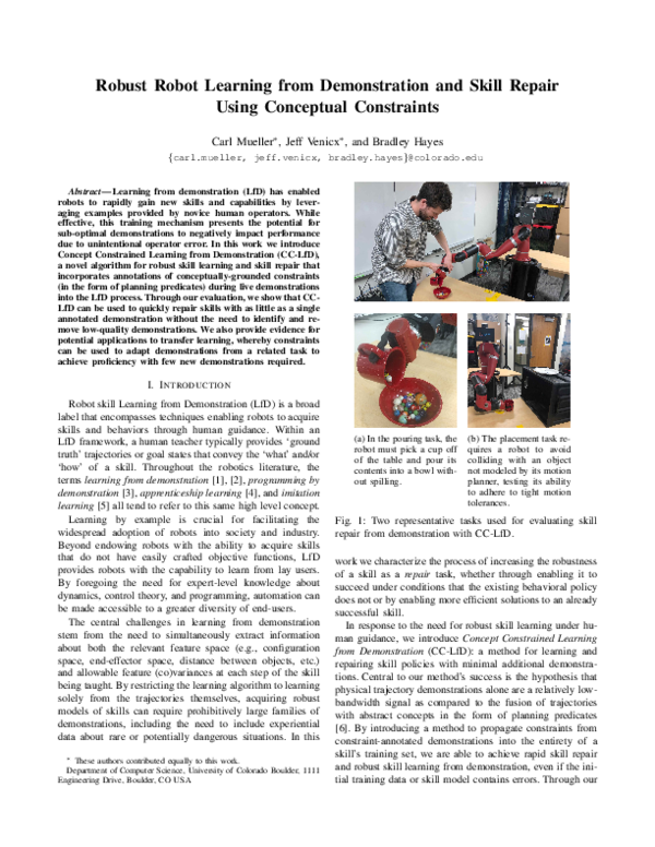 (PDF) Robust Robot Learning from Demonstration and Skill Repair Using ...