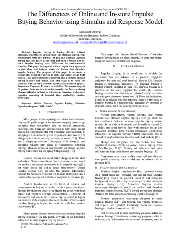 (PDF) The Differences of Online and In-store Impulse Buying Behavior ...