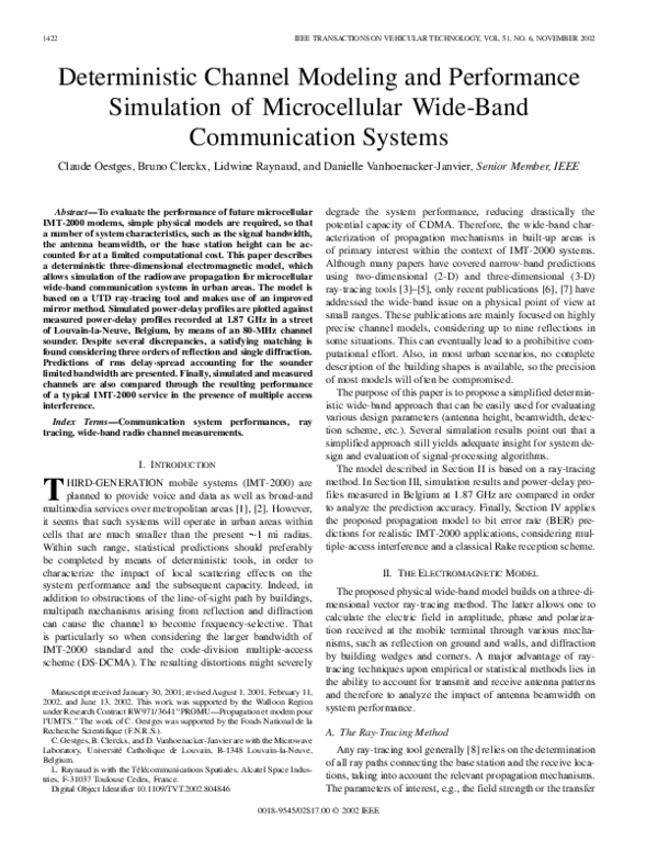 (PDF) Deterministic channel modeling and performance simulation of ...