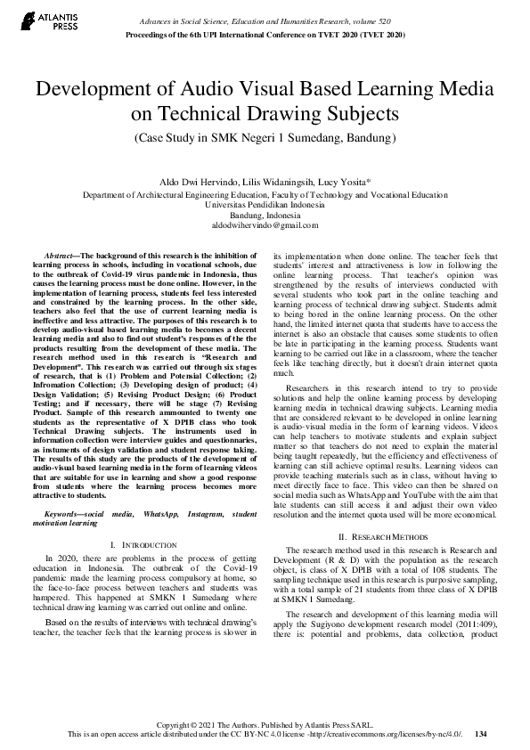 (PDF) Development of Audio Visual Based Learning Media on Technical ...