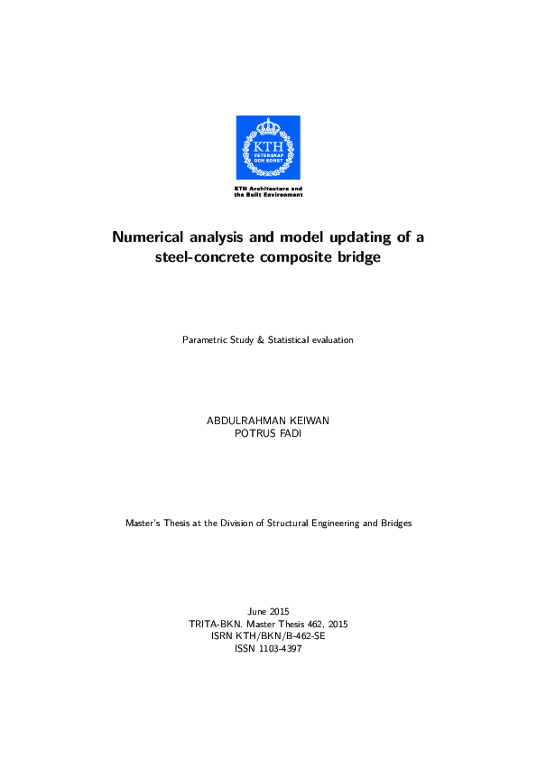 (PDF) Numerical analysis and model updating of a steel-concrete ...