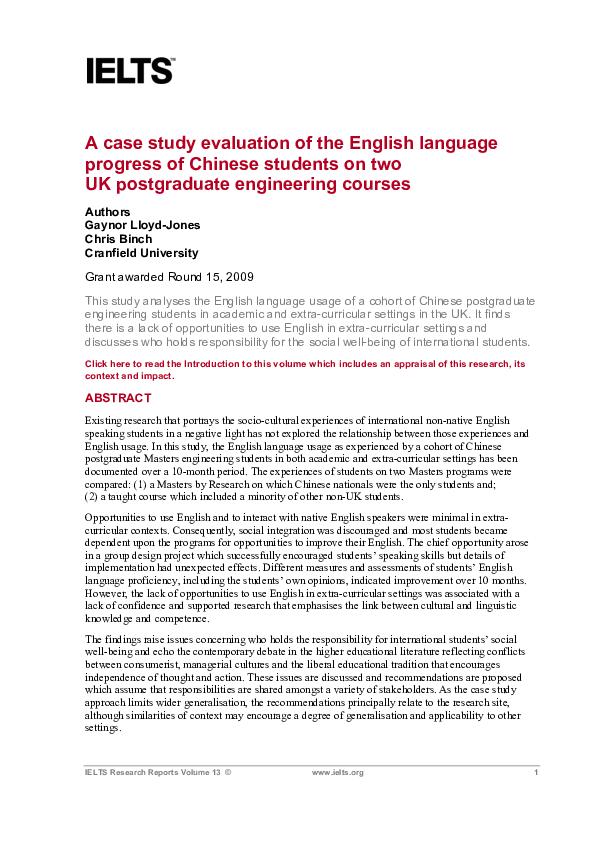 (PDF) A case study evaluation of the English language progress of ...