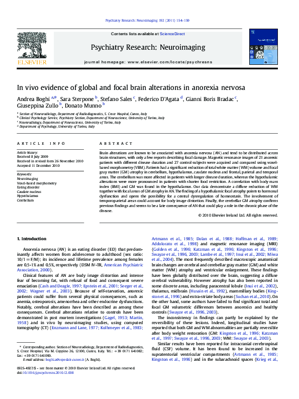 (PDF) In vivo evidence of global and focal brain alterations in ...