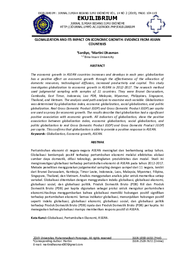  pdf globalization and its impact on economic growth evidence from
