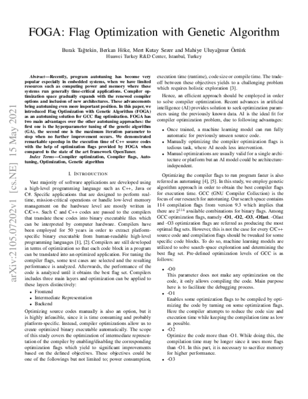 (PDF) FOGA: Flag Optimization with Genetic Algorithm