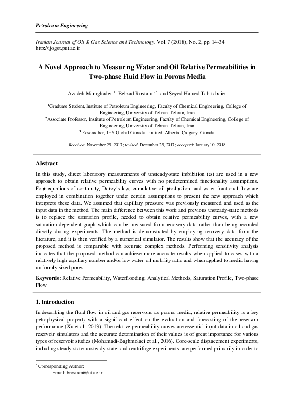 (PDF) A Novel Approach to Measuring Water and Oil Relative ...