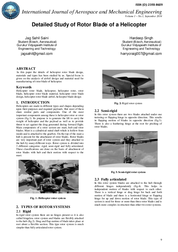 (PDF) Detailed Study of Rotor Blade of a Helicopter jag sahil Saini