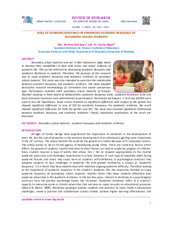 (PDF) Role of Academic Buoyancy in Enhancing Academic Resilience of ...