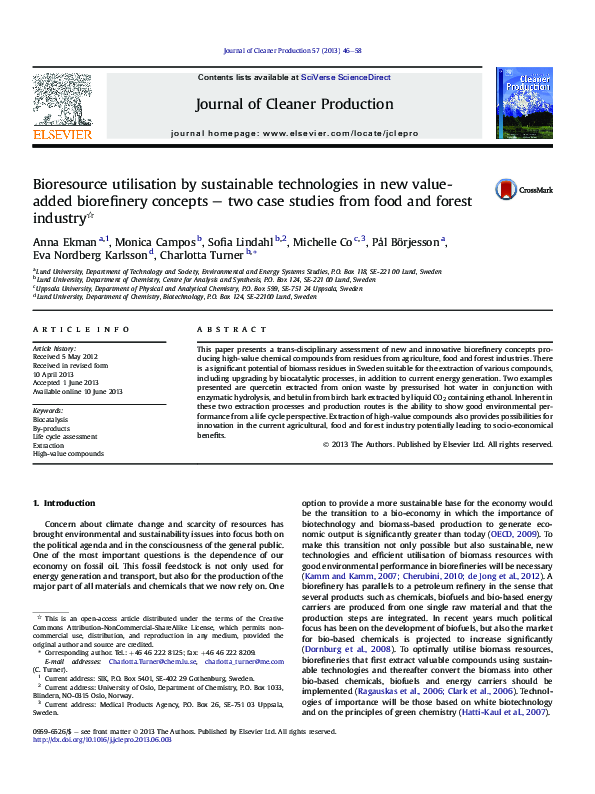 (PDF) Bioresource utilisation by sustainable technologies in new value ...