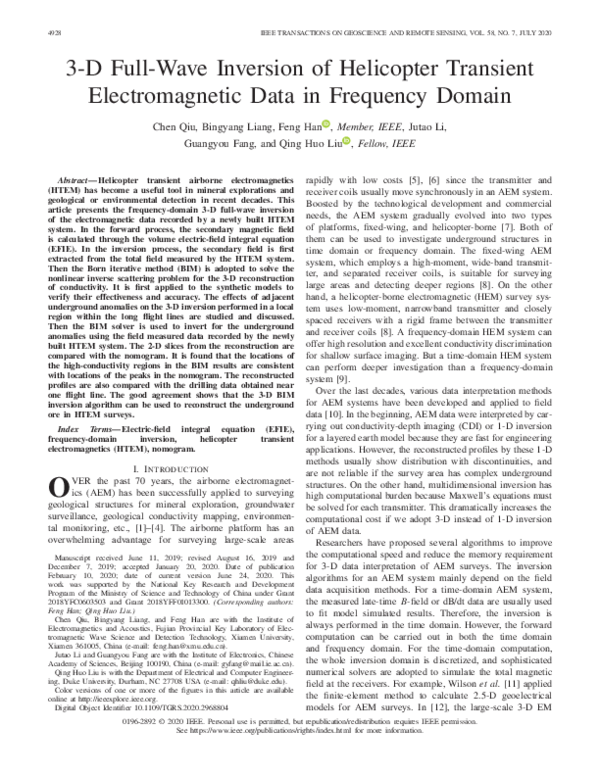 (PDF) 3-D Full-Wave Inversion of Helicopter Transient Electromagnetic ...