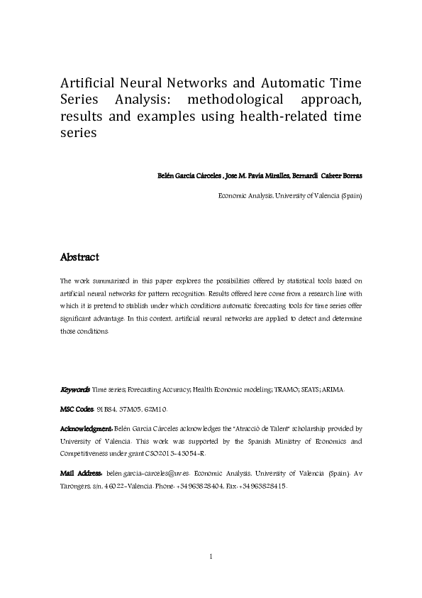 (PDF) Artificial Neural Networks and Automatic Time Series Analysis ...