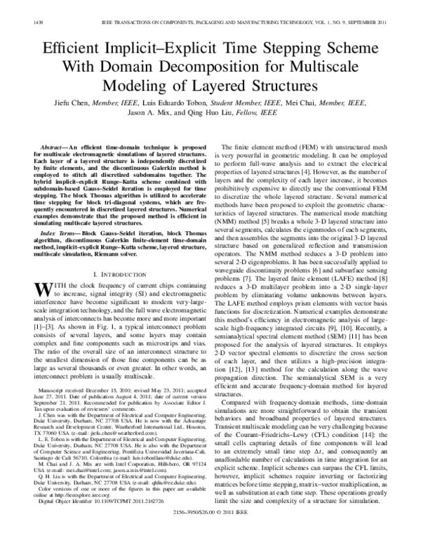 (PDF) Efficient Implicit–Explicit Time Stepping Scheme With Domain ...