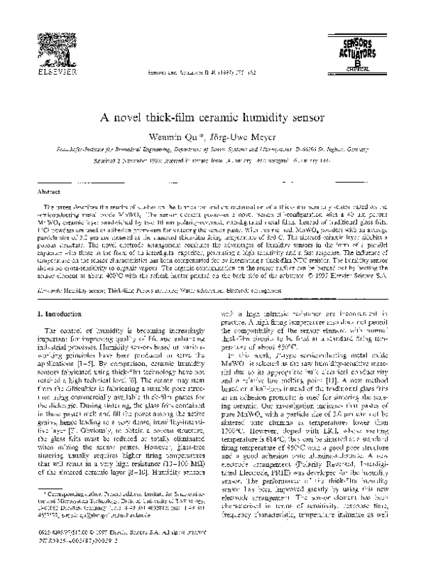 (PDF) A novel thick-film ceramic humidity sensor