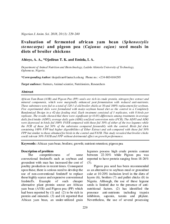 (PDF) Evaluation of fermented african yam bean ( Sphenostylis ...