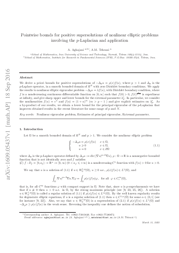 (PDF) Pointwise bounds for positive supersolutions of nonlinear ...