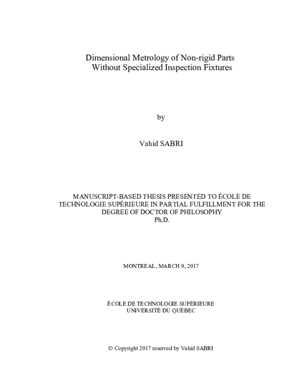 (PDF) Dimensional metrology of nonrigid parts without specialized