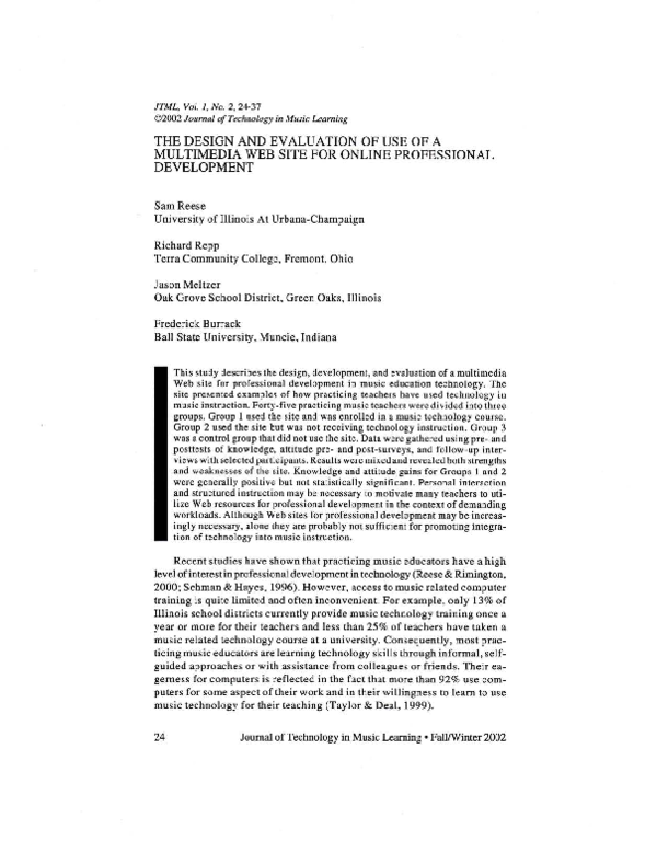(PDF) The Design and Evaluation of Use of a Multimedia Web Site for ...
