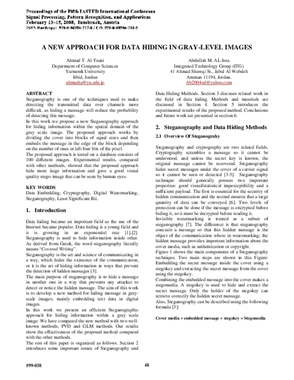 (PDF) A New Approach for Data Hiding in Gray-Level Images